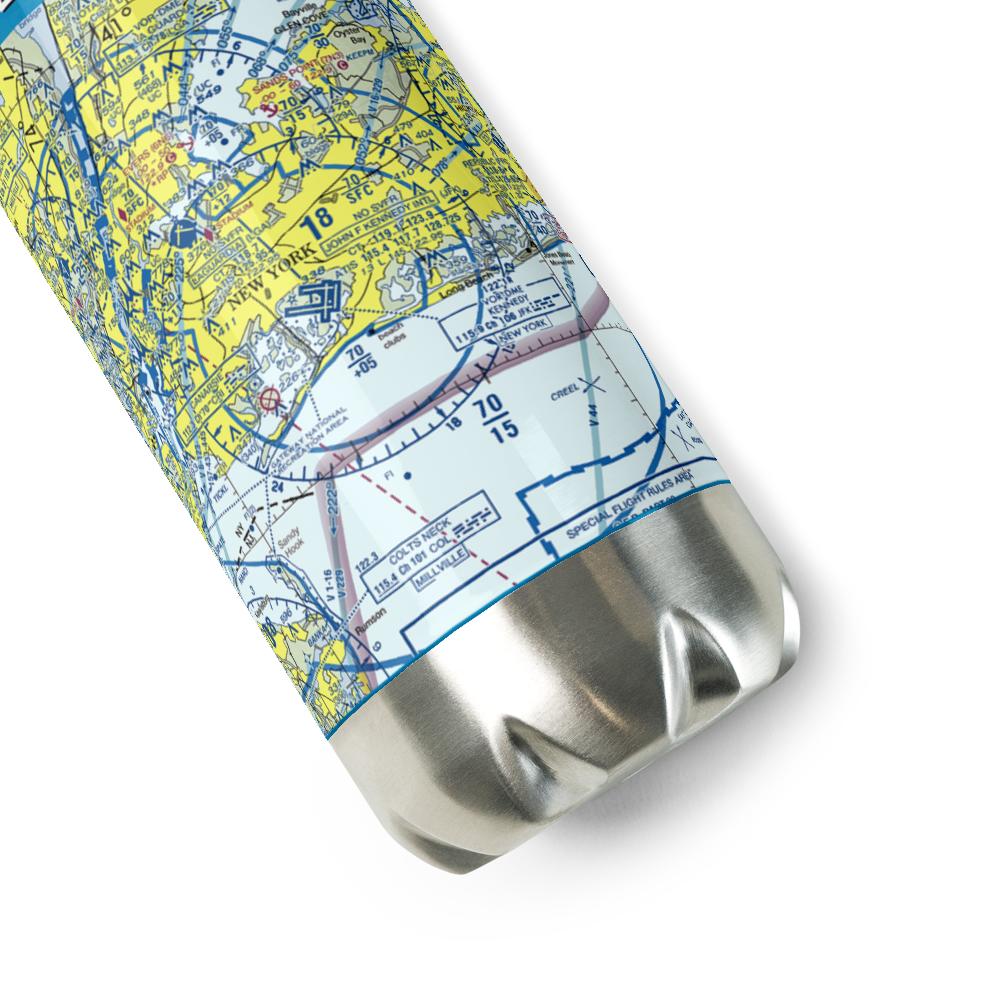 John F Kennedy International Airport (JFK) VFR Sectional Water Bottle 