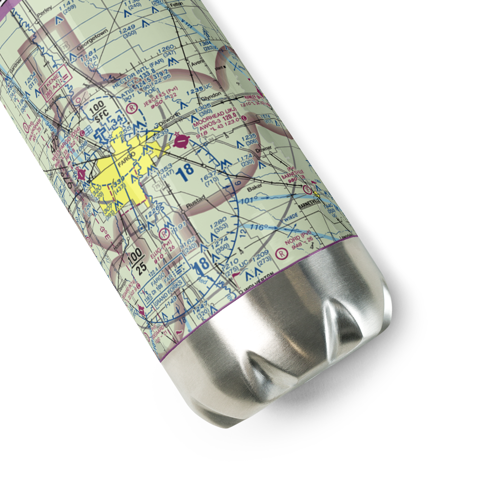 Moorhead Municipal Airport (JKJ) VFR Sectional Water Bottle 