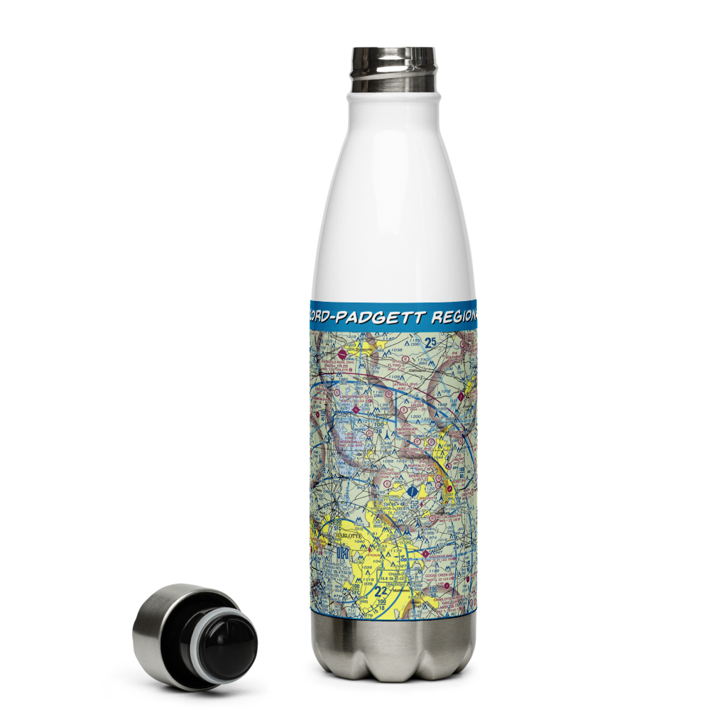 Concord-Padgett Regional Airport (JQF) VFR Sectional Water Bottle 