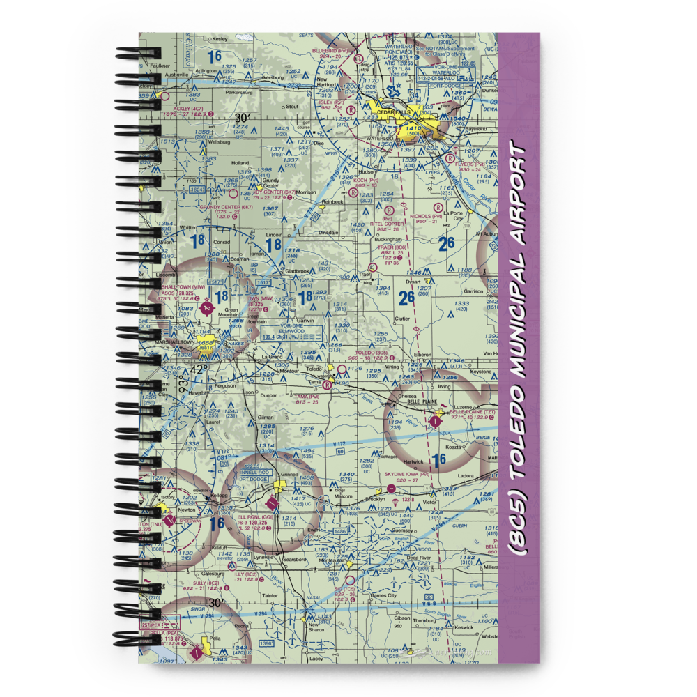 Toledo Municipal Airport (8C5) VFR Sectional Notebook 