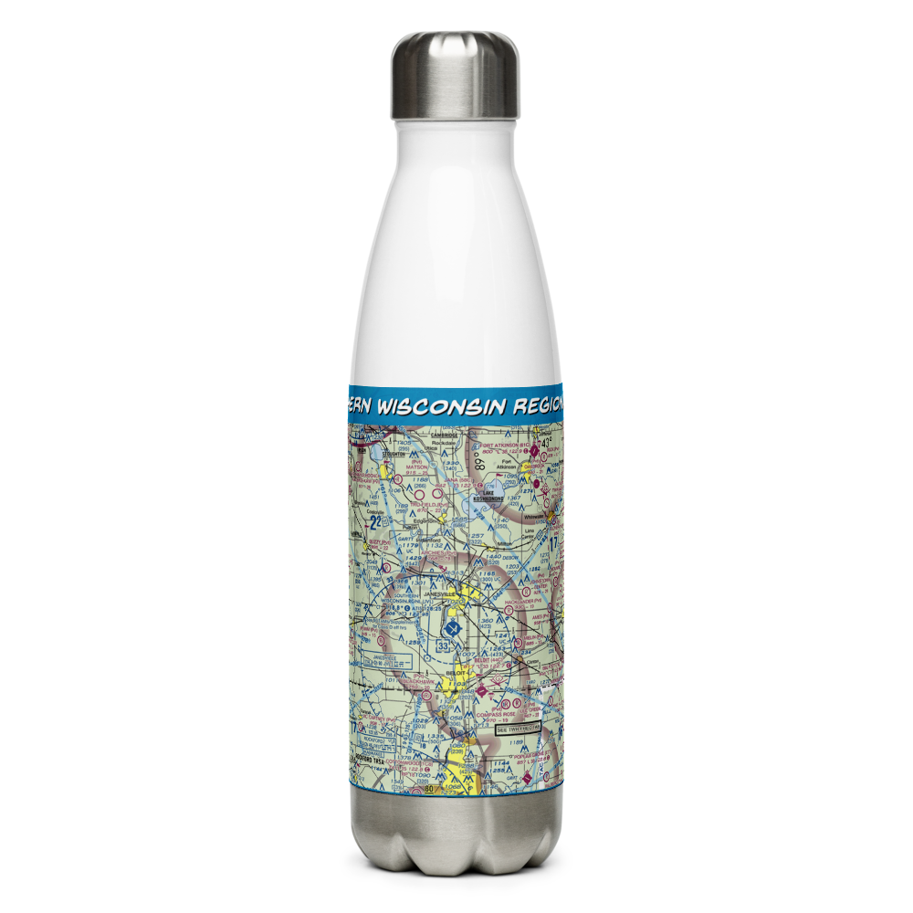 Southern Wisconsin Regional Airport (JVL) VFR Sectional Water Bottle 