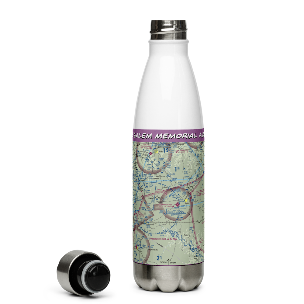 Salem Memorial Airport (K33) VFR Sectional Water Bottle 