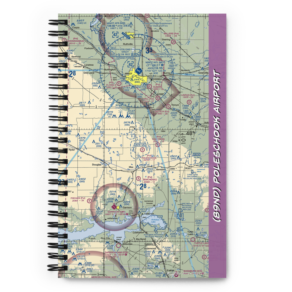 Poleschook Airport (89ND) VFR Sectional Notebook 
