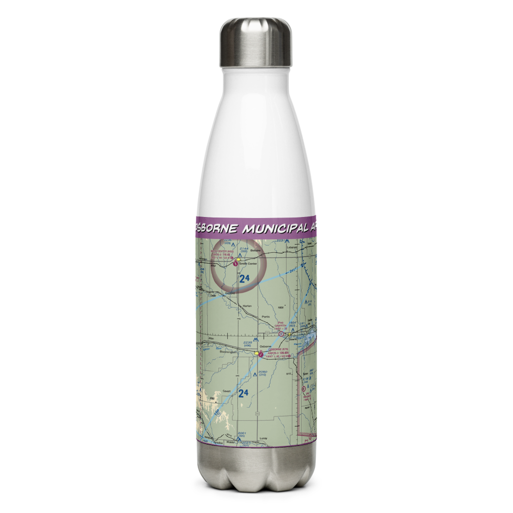 Osborne Municipal Airport (K75) VFR Sectional Water Bottle 