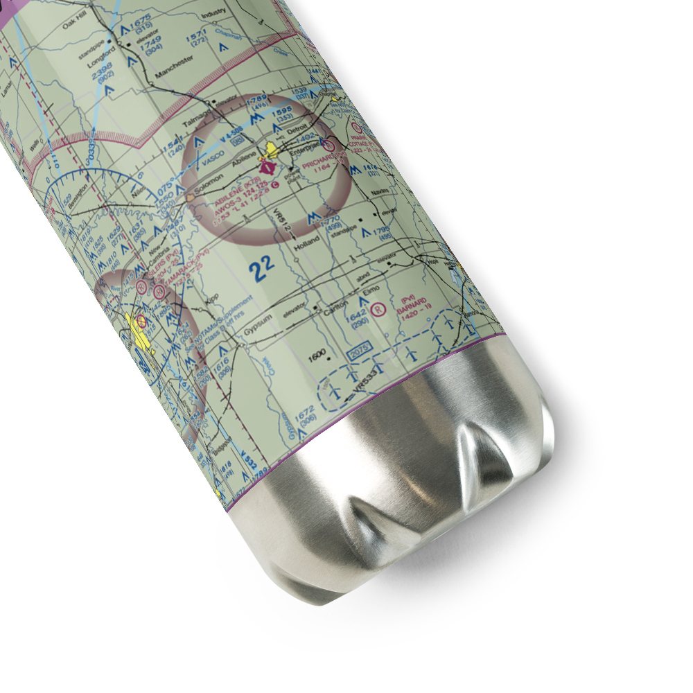 Abilene Municipal Airport (K78) VFR Sectional Water Bottle 