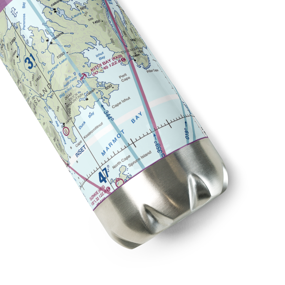 Kitoi Bay Seaplane Base (KKB) VFR Sectional Water Bottle 
