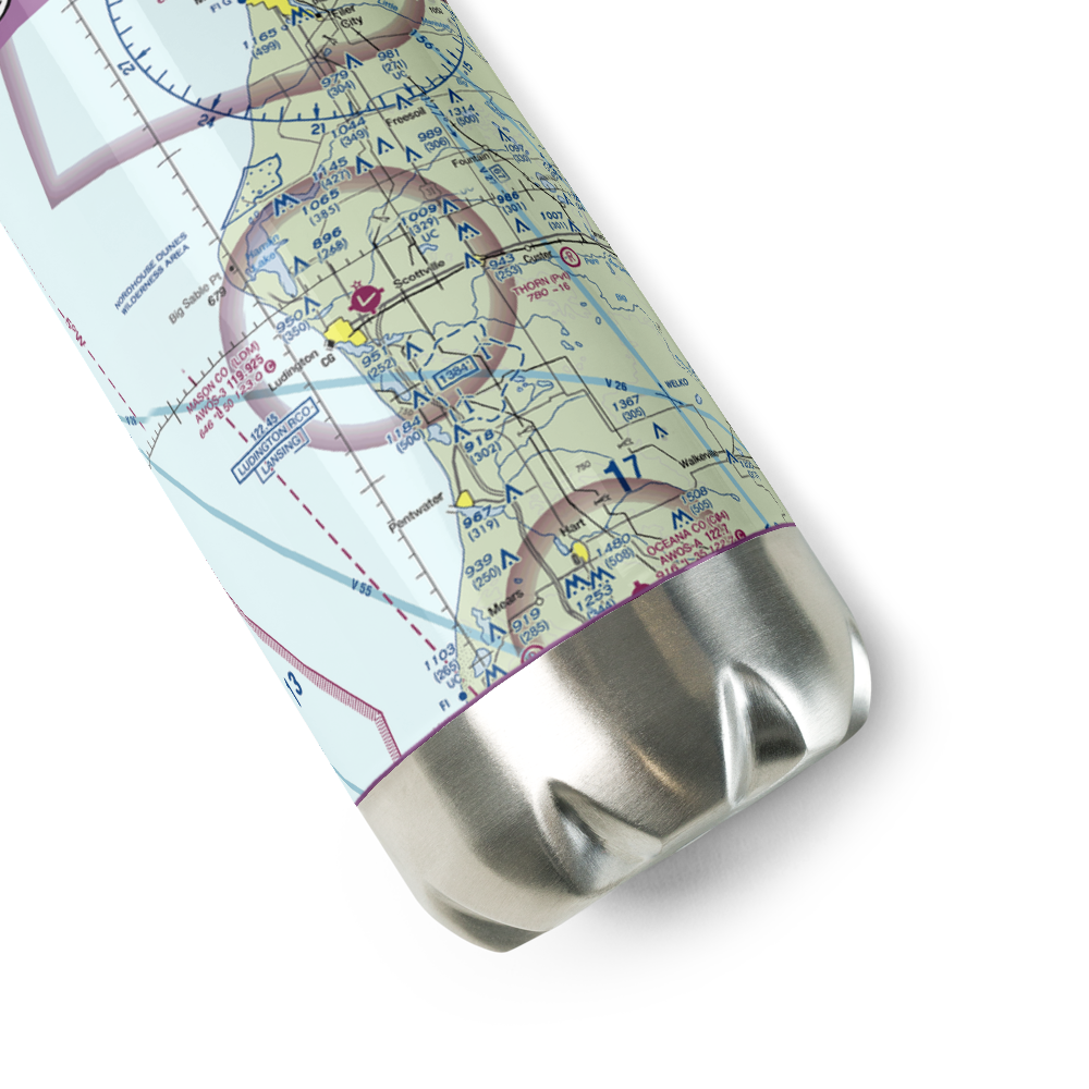 Mason County Airport (LDM) VFR Sectional Water Bottle 