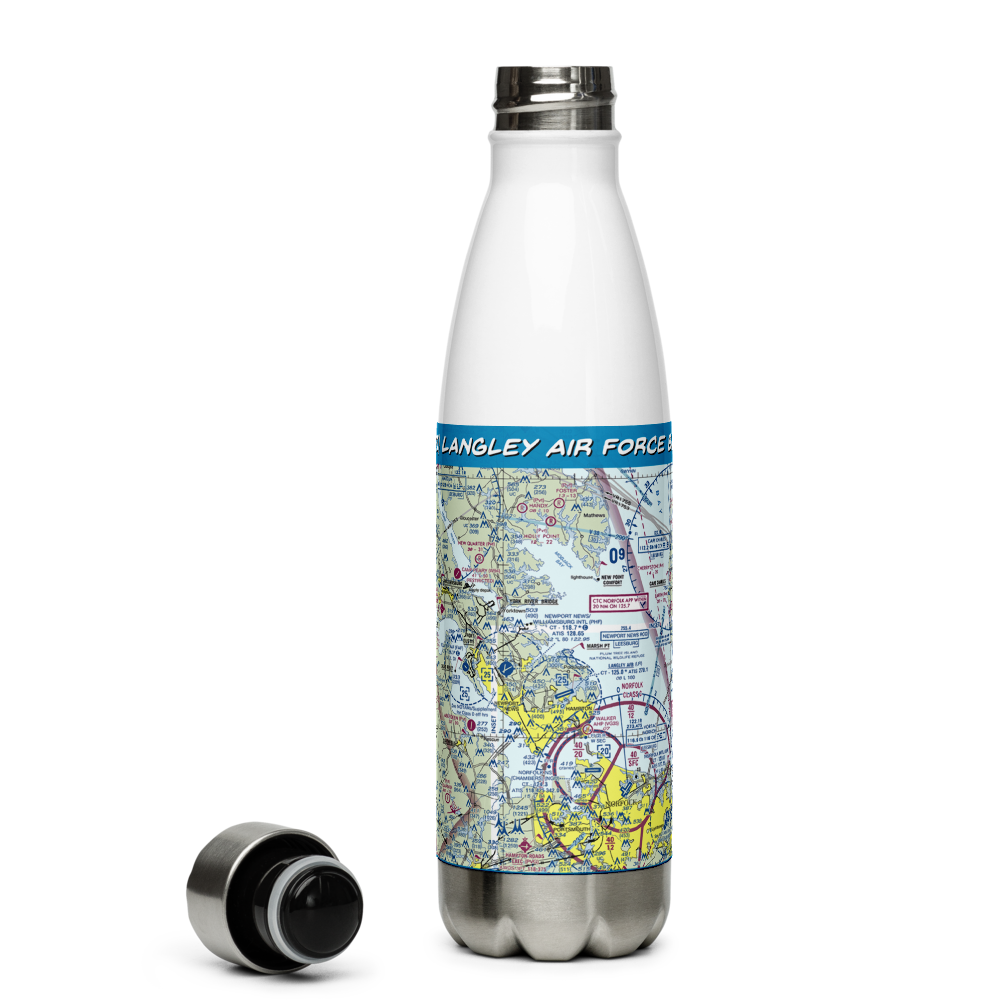 Langley Air Force Base (LFI) VFR Sectional Water Bottle 