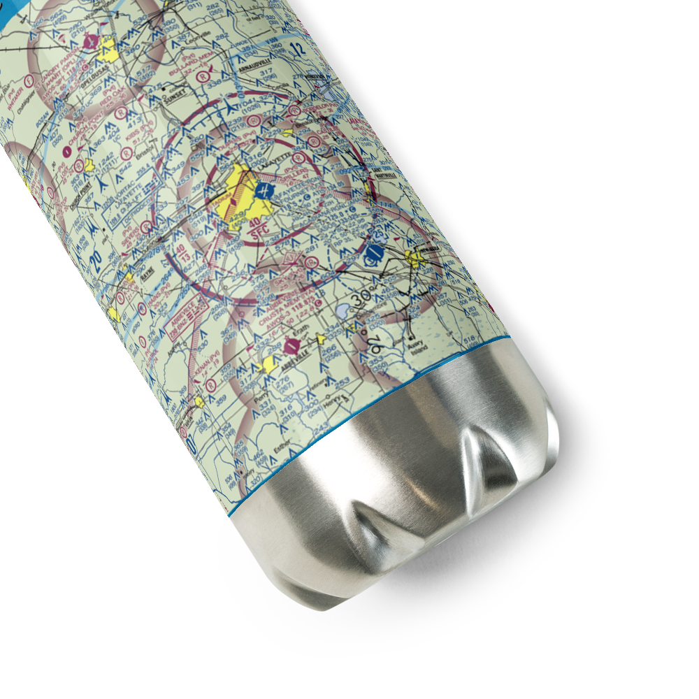 Lafayette Regional Airport (LFT) VFR Sectional Water Bottle 