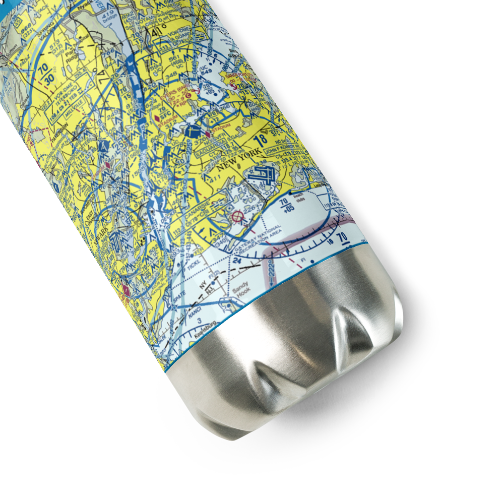 La Guardia Airport (LGA) VFR Sectional Water Bottle 