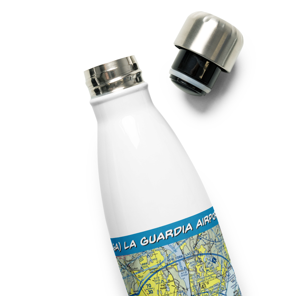 La Guardia Airport (LGA) VFR Sectional Water Bottle 