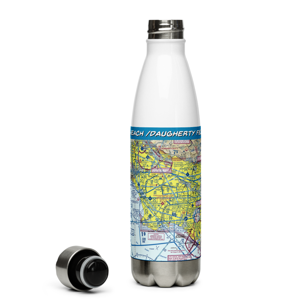 Long Beach /Daugherty Field/ Airport (LGB) VFR Sectional Water Bottle 