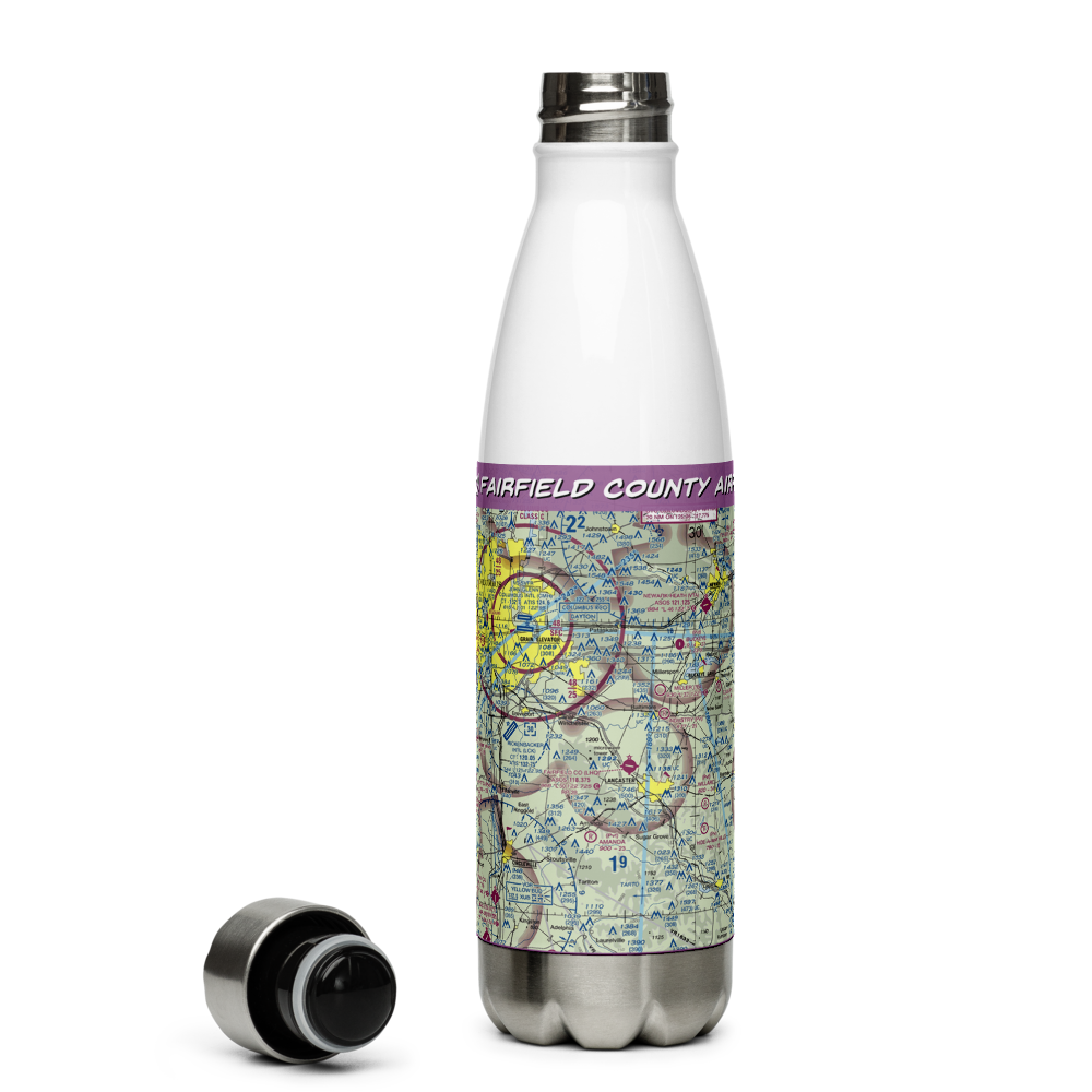 Fairfield County Airport (LHQ) VFR Sectional Water Bottle 