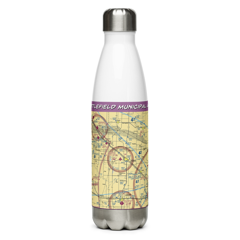 Littlefield Municipal Airport (LIU) VFR Sectional Water Bottle 