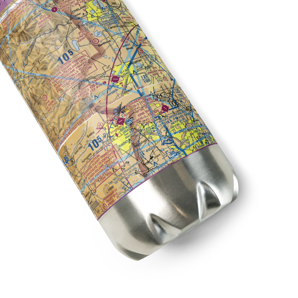 Vance Brand Airport (LMO) VFR Sectional Water Bottle 
