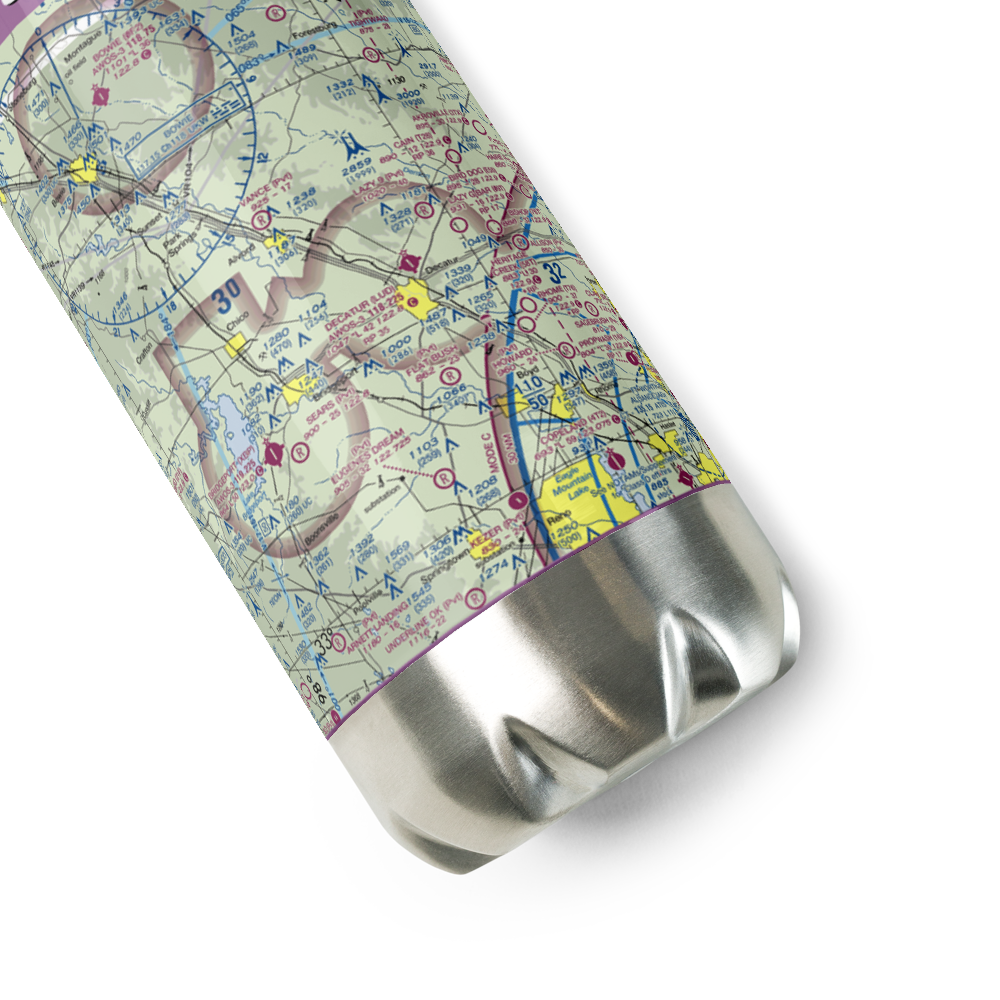 Decatur Municipal Airport (LUD) VFR Sectional Water Bottle 