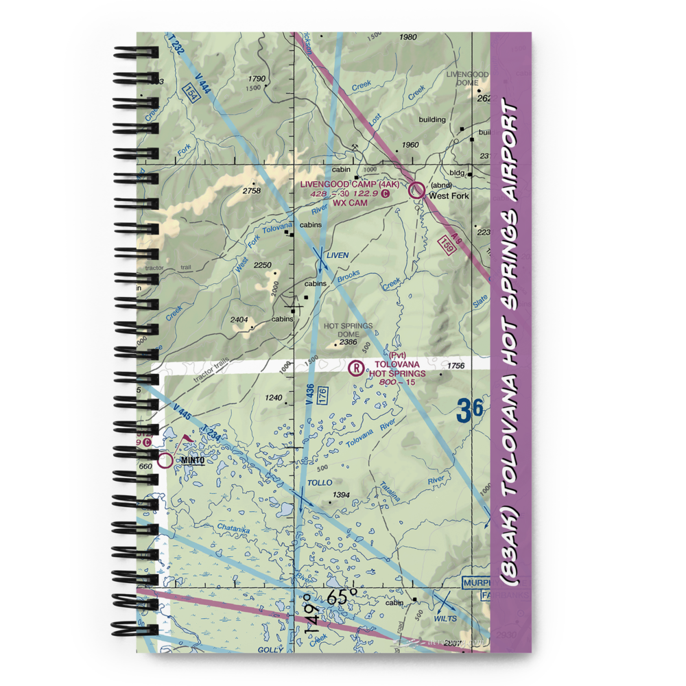 Tolovana Hot Springs Airport (83AK) VFR Sectional Notebook 