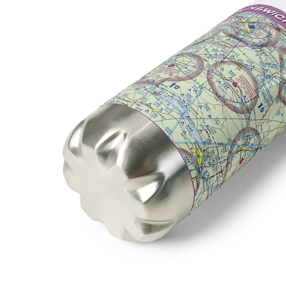 Brunswick Municipal Airport (LVL) VFR Sectional Water Bottle 