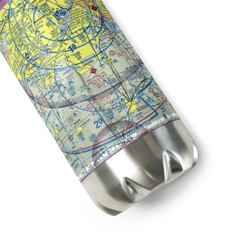 Airlake Airport (LVN) VFR Sectional Water Bottle 