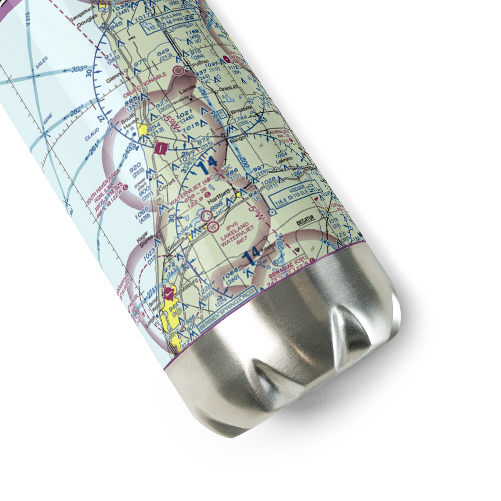 South Haven Area Regional Airport (LWA) VFR Sectional Water Bottle 