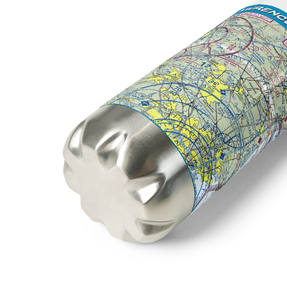Lawrence Municipal Airport (LWM) VFR Sectional Water Bottle 
