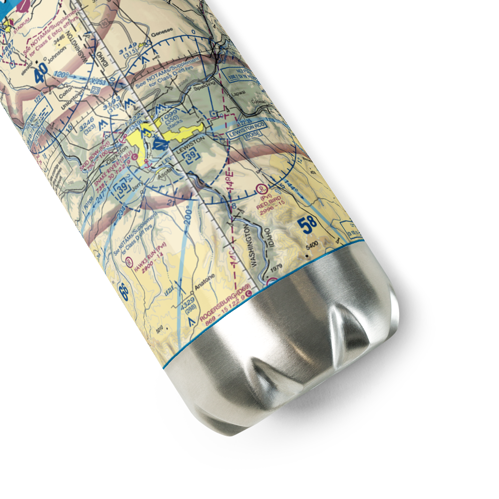 Lewiston Nez Perce County Airport (LWS) VFR Sectional Water Bottle 