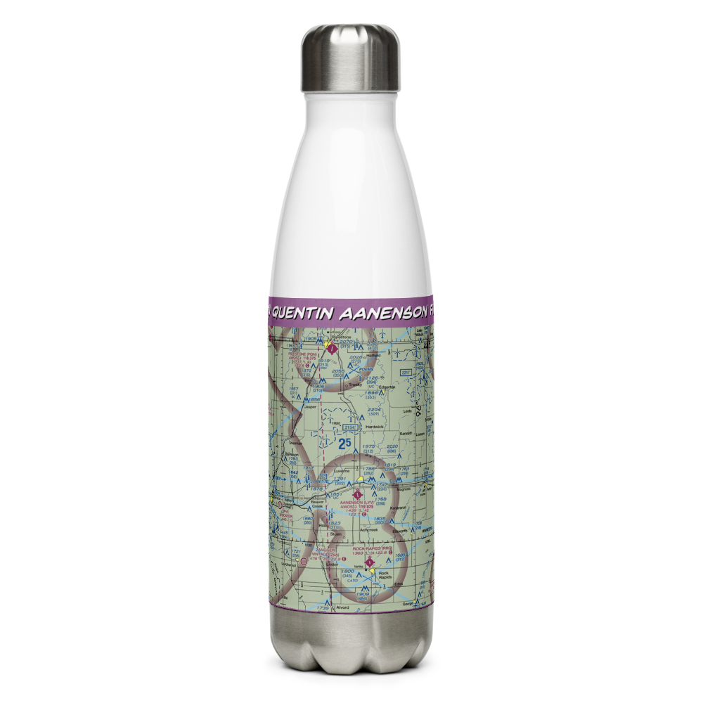 Quentin Aanenson Field (LYV) VFR Sectional Water Bottle 