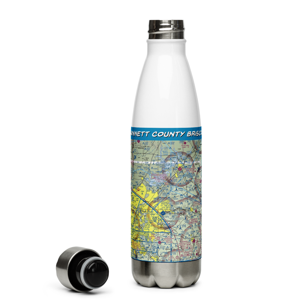Gwinnett County Briscoe Field (LZU) VFR Sectional Water Bottle 