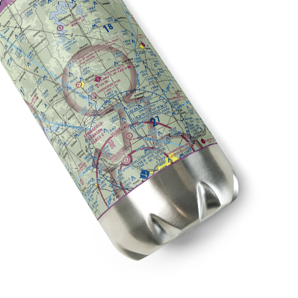 Bolivar Municipal Airport (M17) VFR Sectional Water Bottle 