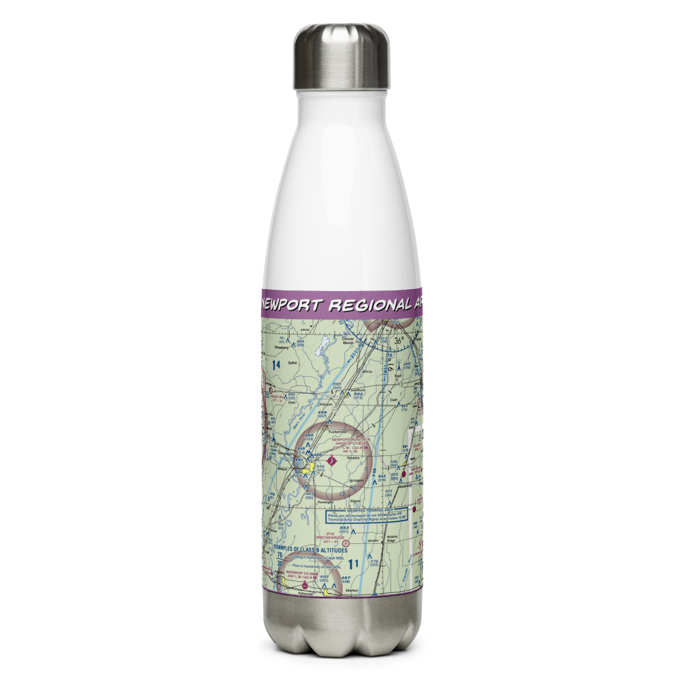 Newport Regional Airport (M19) VFR Sectional Water Bottle 