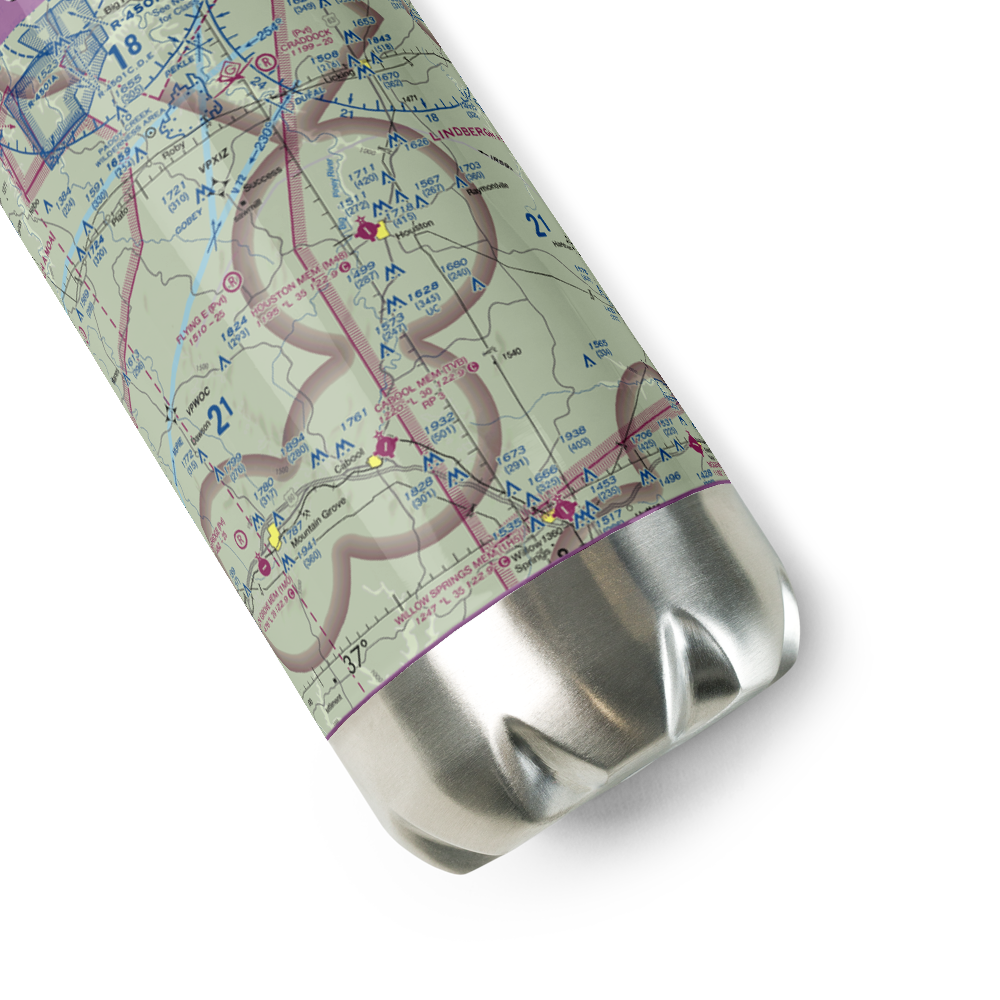Houston Memorial Airport (M48) VFR Sectional Water Bottle 
