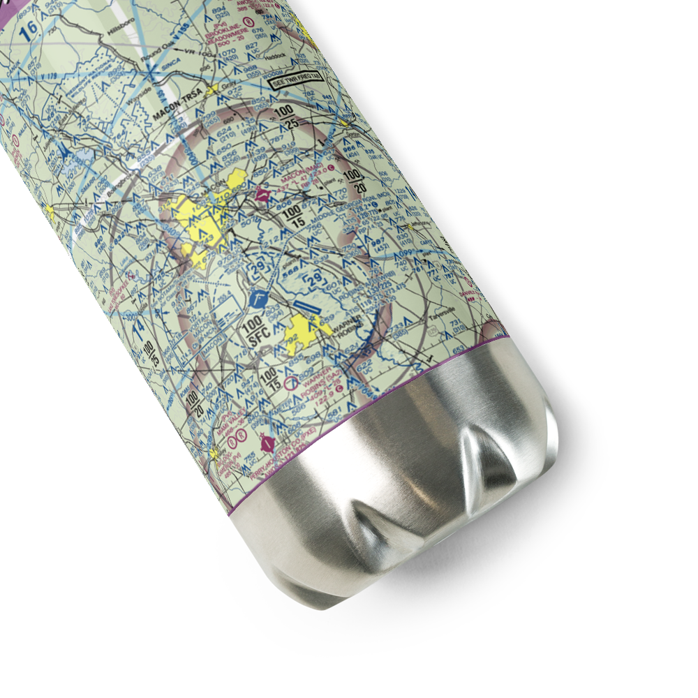 Macon Downtown Airport (MAC) VFR Sectional Water Bottle 