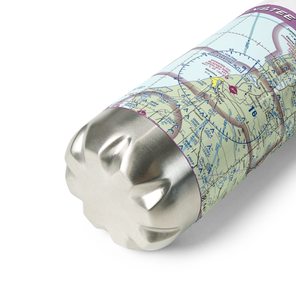 Manistee Co Blacker Airport (MBL) VFR Sectional Water Bottle 