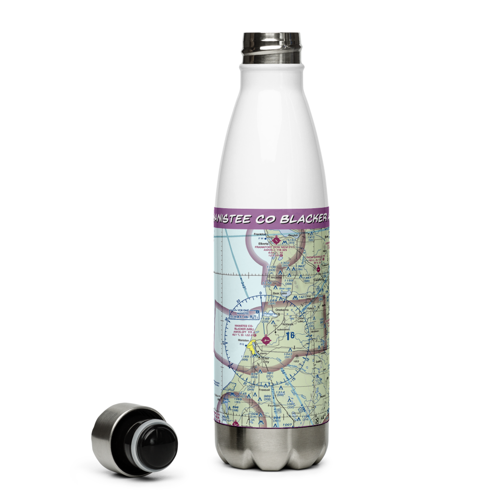 Manistee Co Blacker Airport (MBL) VFR Sectional Water Bottle 