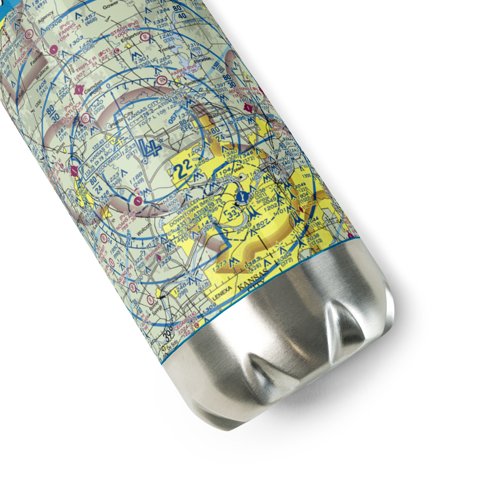 Kansas City International Airport (MCI) VFR Sectional Water Bottle 
