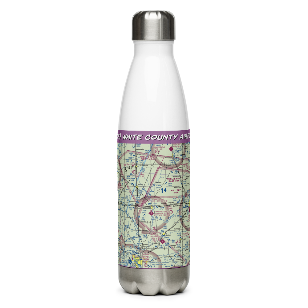 White County Airport (MCX) VFR Sectional Water Bottle 