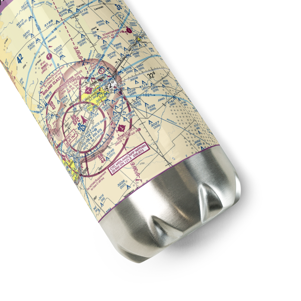 Midland Airpark (MDD) VFR Sectional Water Bottle 
