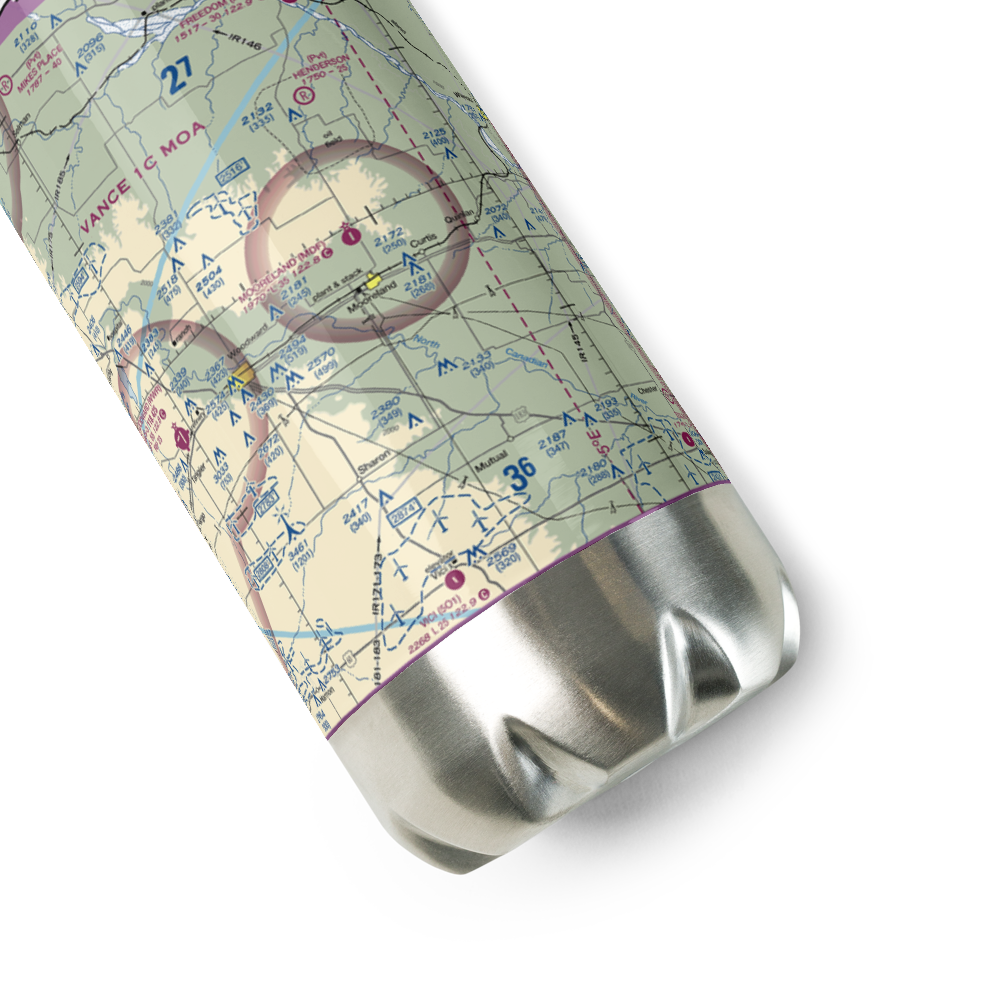 Mooreland Municipal Airport (MDF) VFR Sectional Water Bottle 