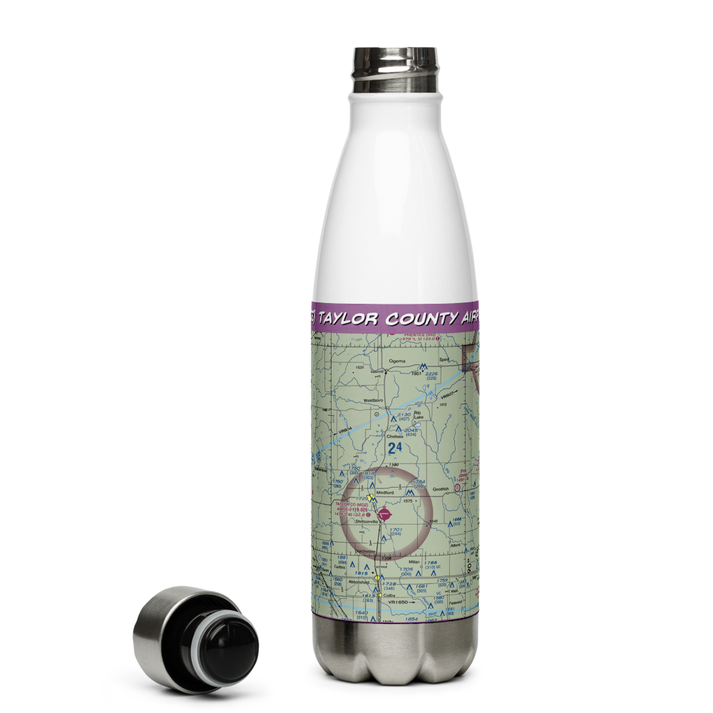 Taylor County Airport (MDZ) VFR Sectional Water Bottle 