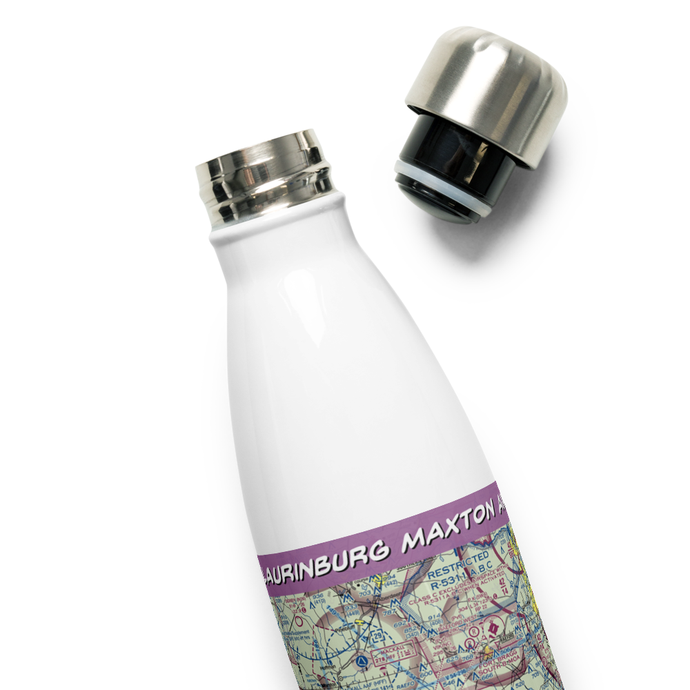 Laurinburg Maxton Airport (MEB) VFR Sectional Water Bottle 