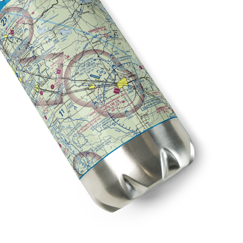 Castle Airport (MER) VFR Sectional Water Bottle 