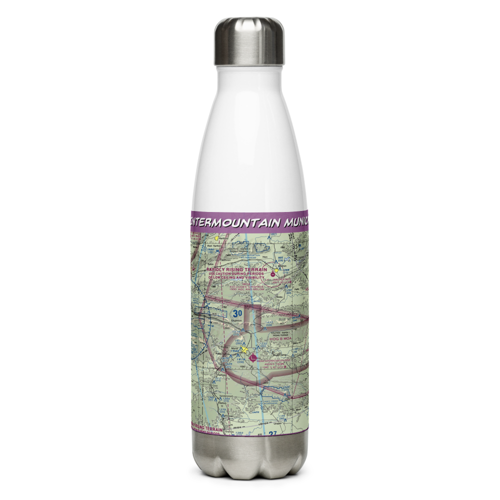 Mena Intermountain Municipal Airport (MEZ) VFR Sectional Water Bottle 