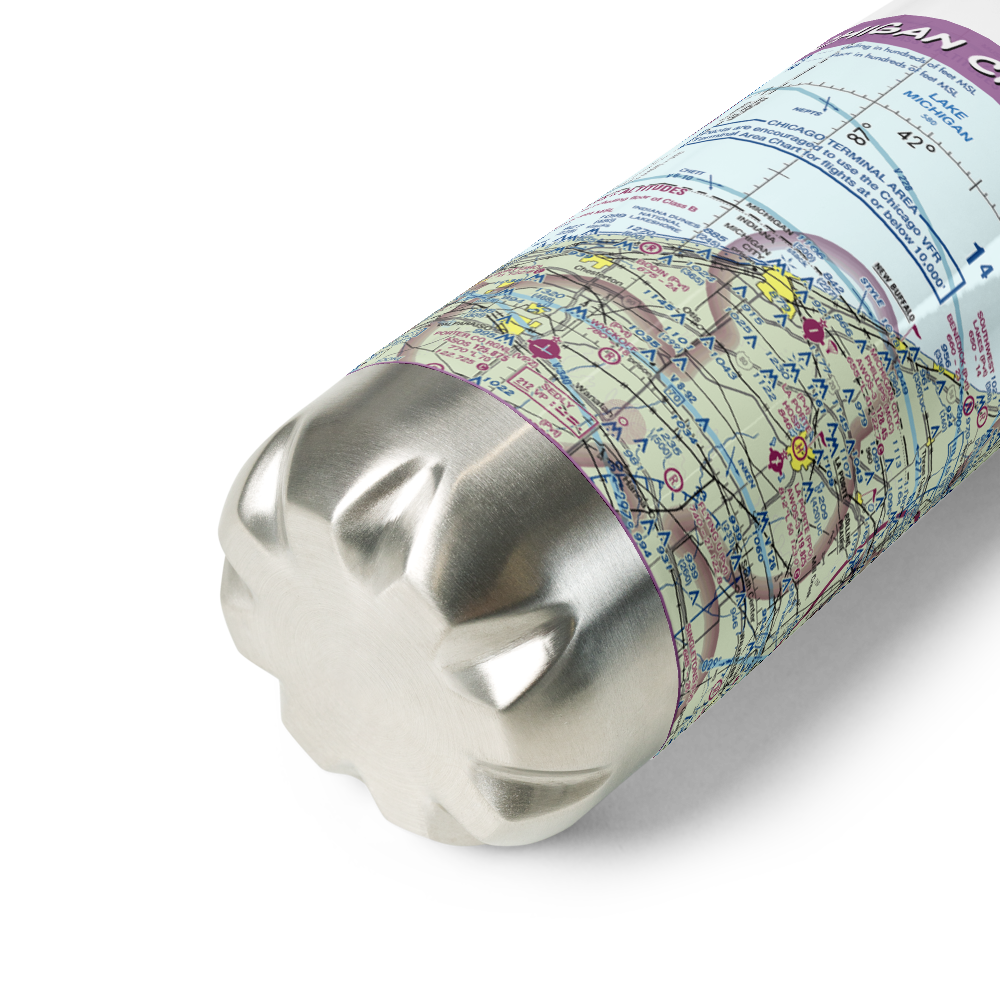 Michigan City Municipal Airport (MGC) VFR Sectional Water Bottle 
