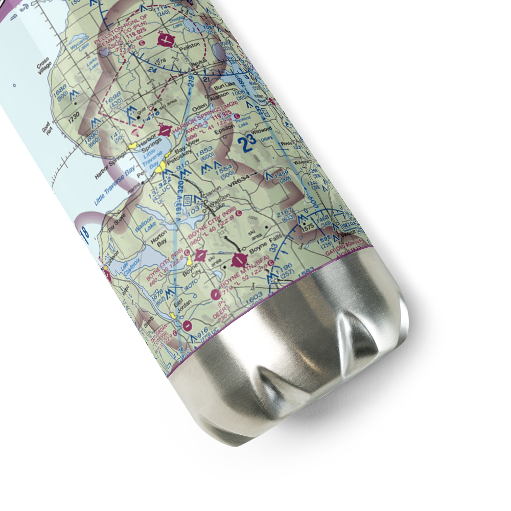 Harbor Springs Airport (MGN) VFR Sectional Water Bottle 