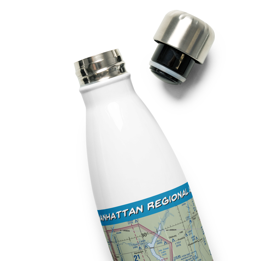 Manhattan Regional Airport (MHK) VFR Sectional Water Bottle 
