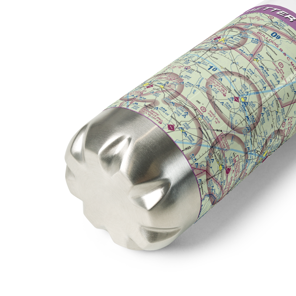 Metter Municipal Airport (MHP) VFR Sectional Water Bottle 
