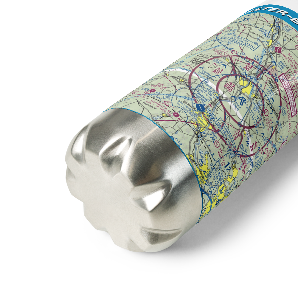 Manchester-Boston Regional Airport (MHT) VFR Sectional Water Bottle 