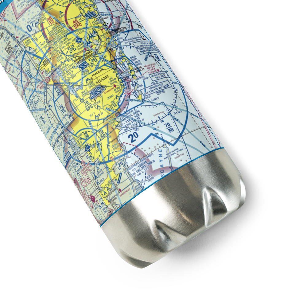 Miami International Airport (MIA) VFR Sectional Water Bottle 