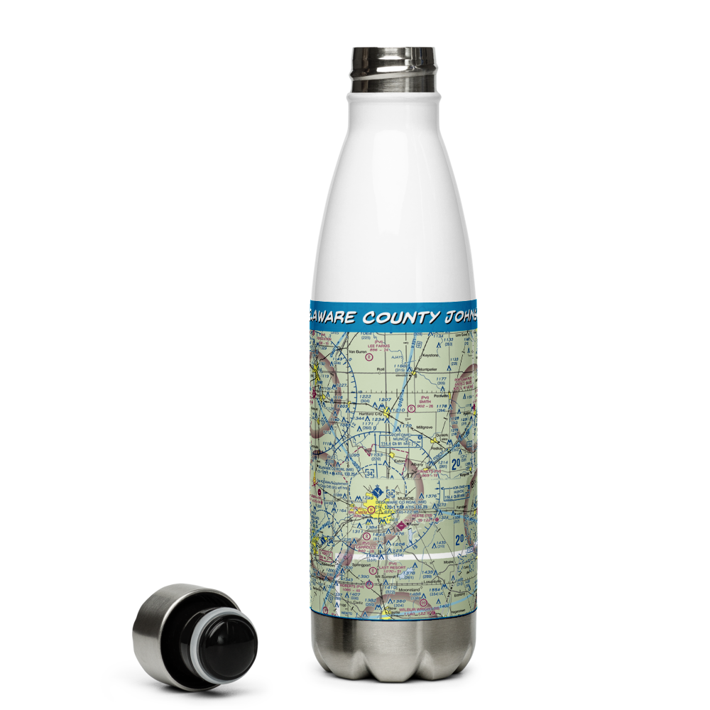 Delaware County Johnson Field (MIE) VFR Sectional Water Bottle 
