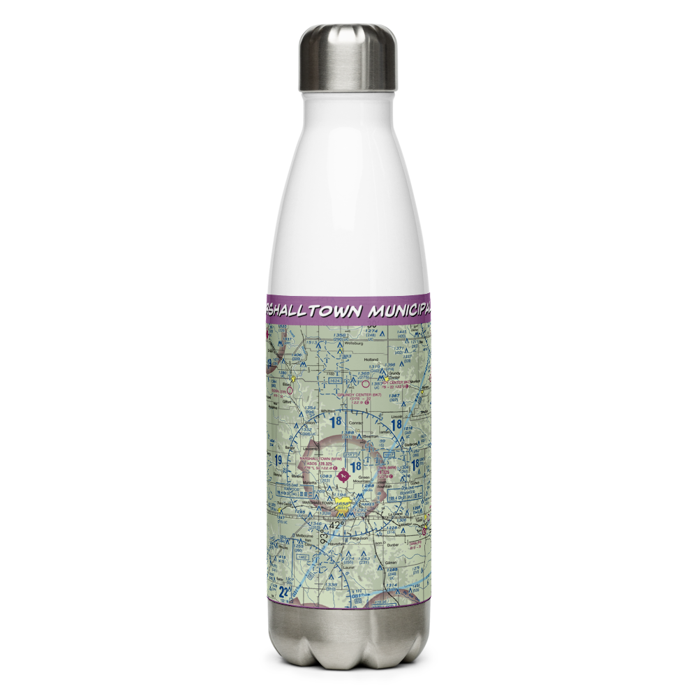 Marshalltown Municipal Airport (MIW) VFR Sectional Water Bottle 